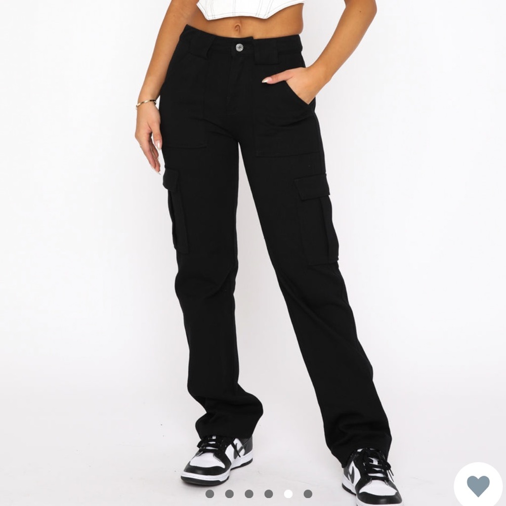 White fox boutique black cargo pants